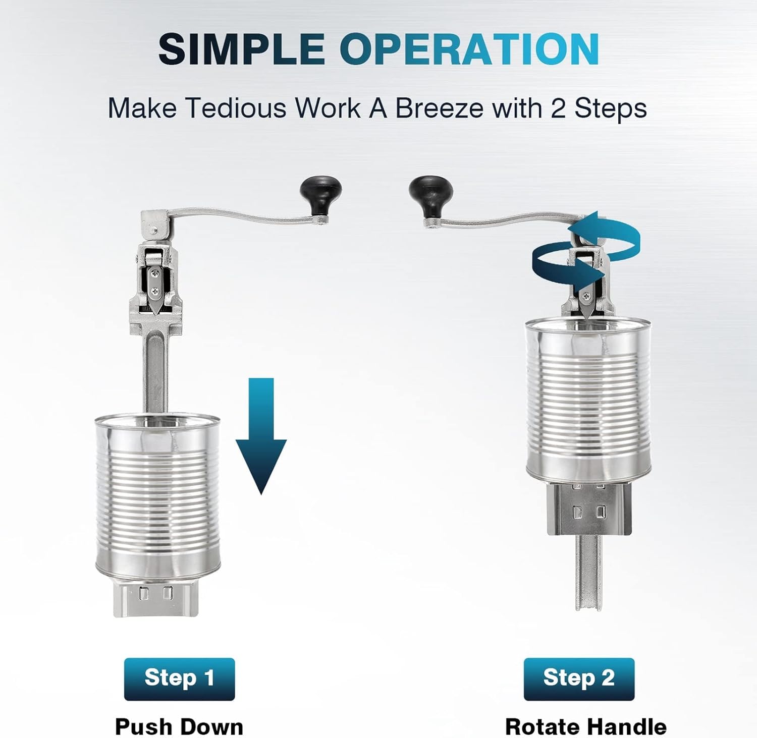 Desktop Mounted Can Opener, Heavy Duty Galvanized Steel Base with Screw in Installation, Manual Tabletop Can Opener for Kitchen, Restaurant, Hotel, Commercial Catering