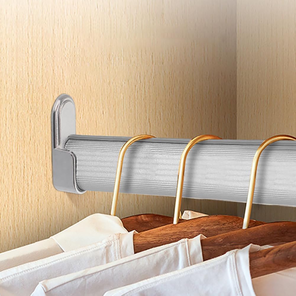 12 Pcs Oval Closet Rod End Support Metal Wardrobe Rod Brackets Zinc Alloy Closet Rod Holders Heavy Duty Closet Pole Brackets Flange Sockets with Rear Facing