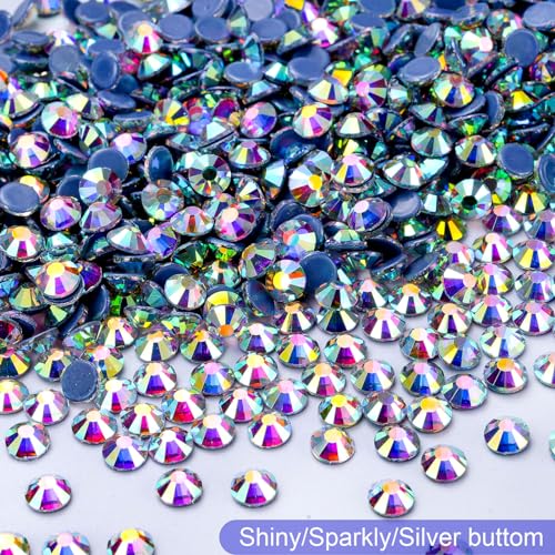 Image of Hotfix Rhinestones Bulk, 14400PCS Crystal AB Hot Fix Rhinestones for Clothes DIY Decoration Crafts, Crystal AB, SS10, 2.7-2.9mm