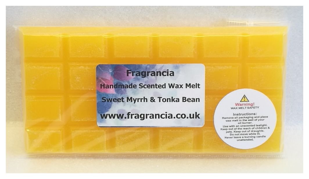 Fragrancia A Single Handmade Highly Scented Wax Melt Bar (Sweet Myrrh & Tonka Bean)