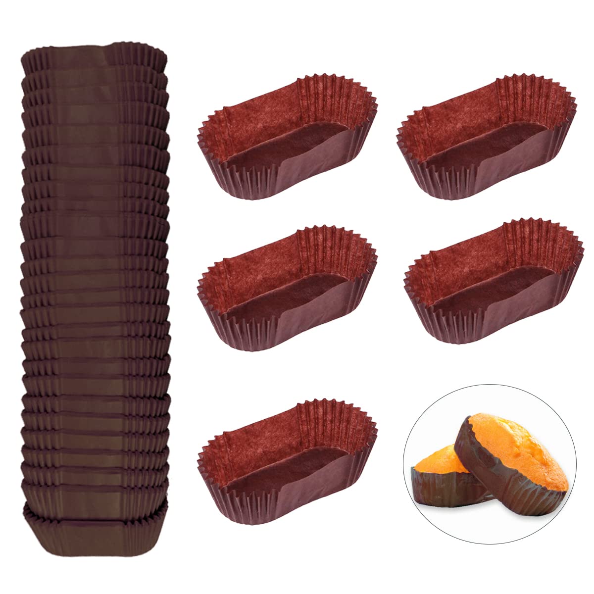 Moldes de papel para hornear pasteles y aperitivos, moldes antiadherentes DOERDO