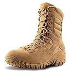 Tactical Research Khyber TR550 8" Combat Boots for Men - Lightweight Hot Weather Multi-Terrain Army OCP ACU Coyote Brown Leather and Nylon with Vibram Traction Outsole, Coyote - 4 Wide
