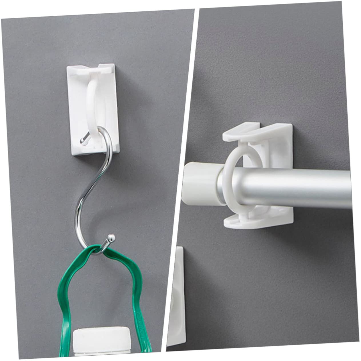 Zerodeko 5 Ensembles Crochet Rond Tringle À Rideau Magnétique Filet Filtrer Double Supports De Tringle À Rideaux sans Perçage Porte-canaux De Rideau De Plastique Blanche 4 Pièces * 5