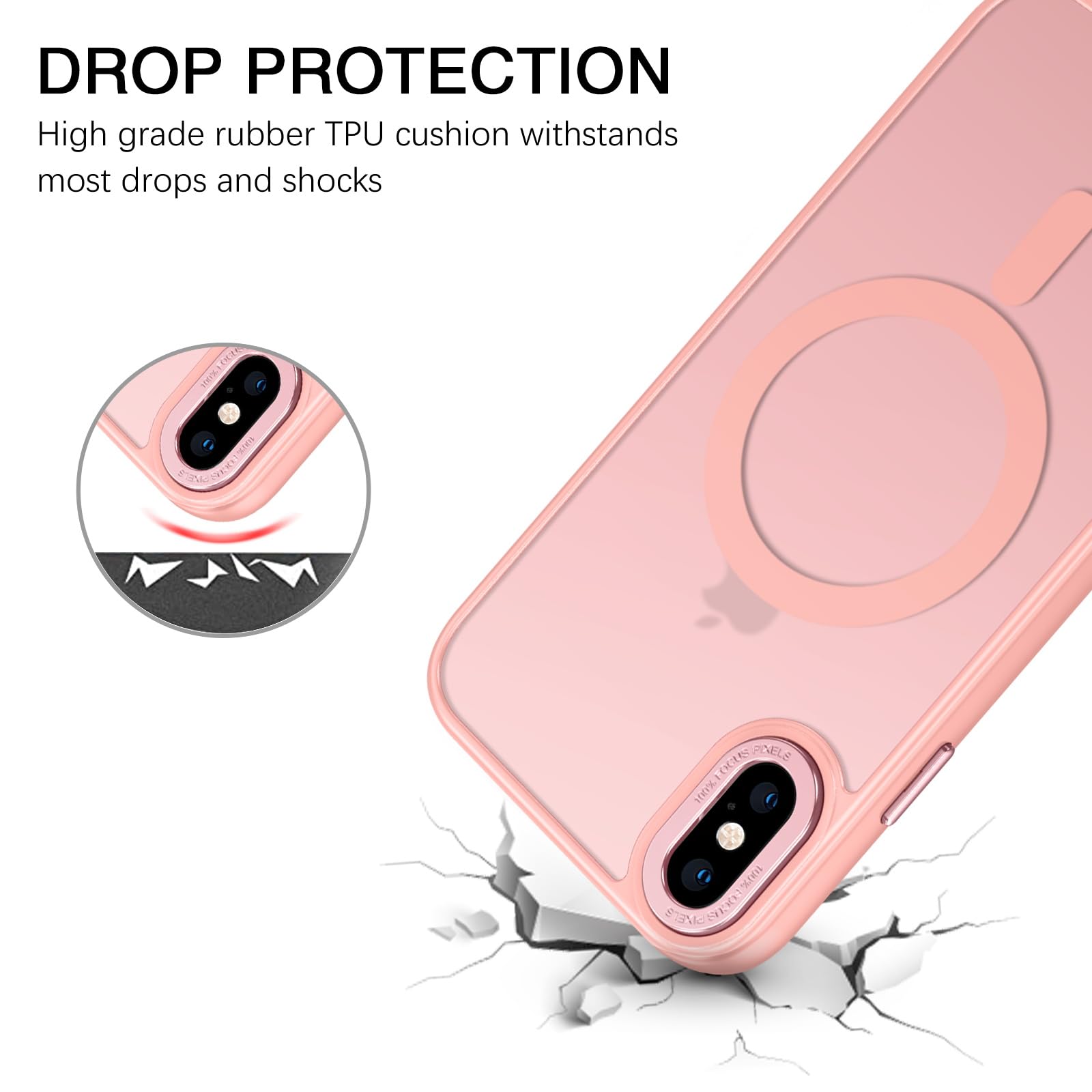 For IPhone XS Max Clear Case With Stand, Invisible Ring Magnetic, [ Compatible With MagSafe] Drop Protective Non-Yellowing Translucent Back Case For IPhone XS Max For Men Women, Darkgreen - View #4