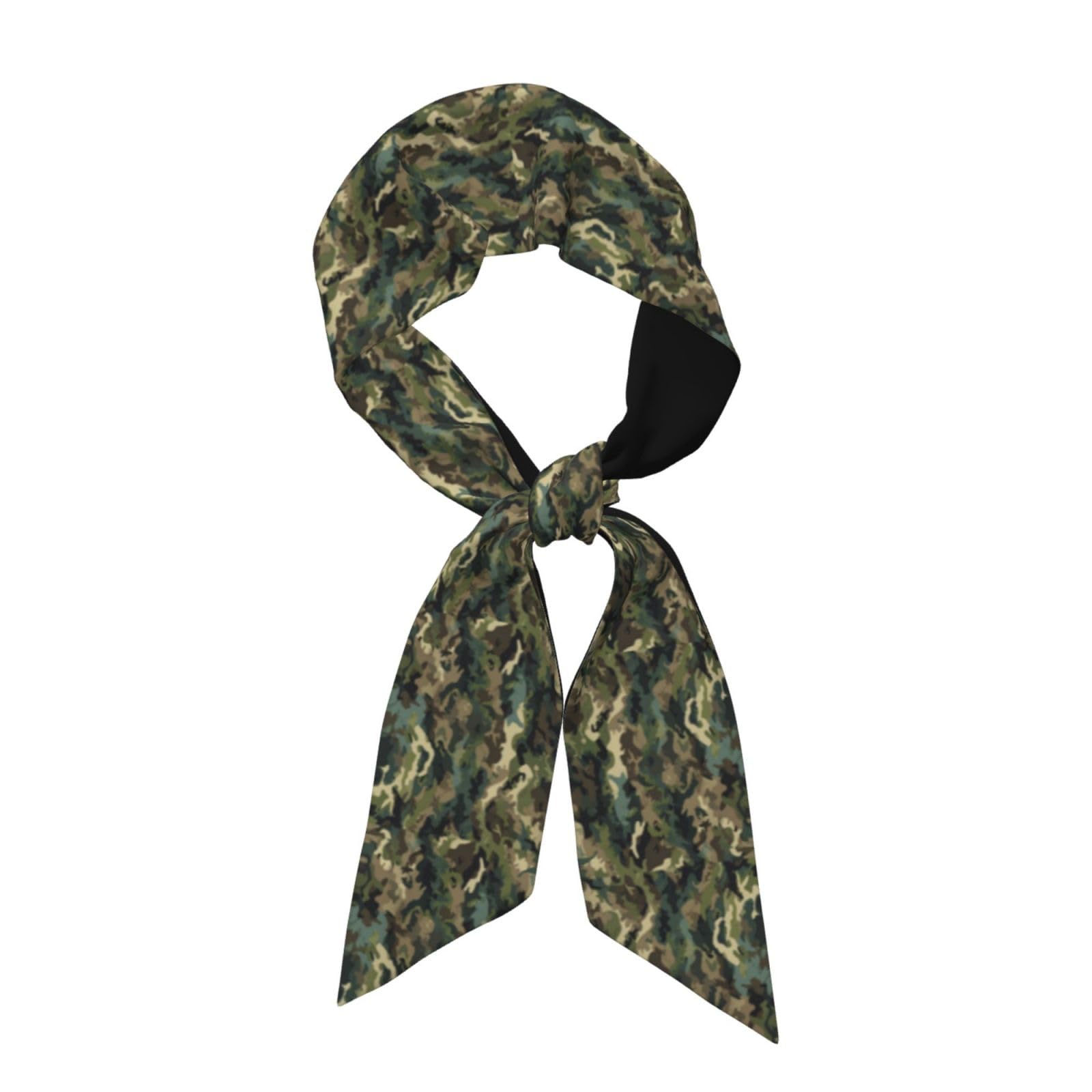 Hjkjkkj Unisex Camo Pattern Bandanas Silk Scarf For Women Hair Scarves Satin Head Scarf Headbands Neck Scarves