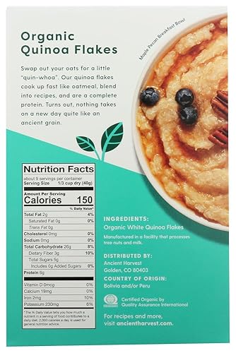 Miniatura 3 de Ancient Harvest, hojuelas de quinua orgánica, 12 oz (340 g) - 2 piezas