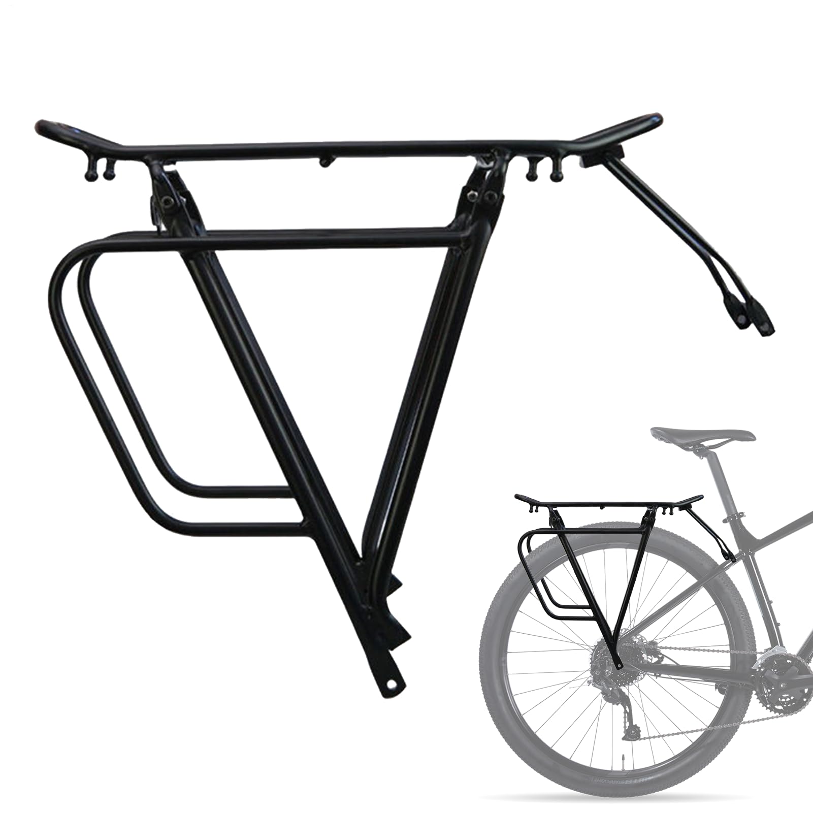 Portabiciclette Ciclismo Touring Carrier Bagagli | Supporto per bagagli in metallo per attrezzatura da ciclismo, viaggi, pendolari, lunghi viaggi su strada, attività all'aperto