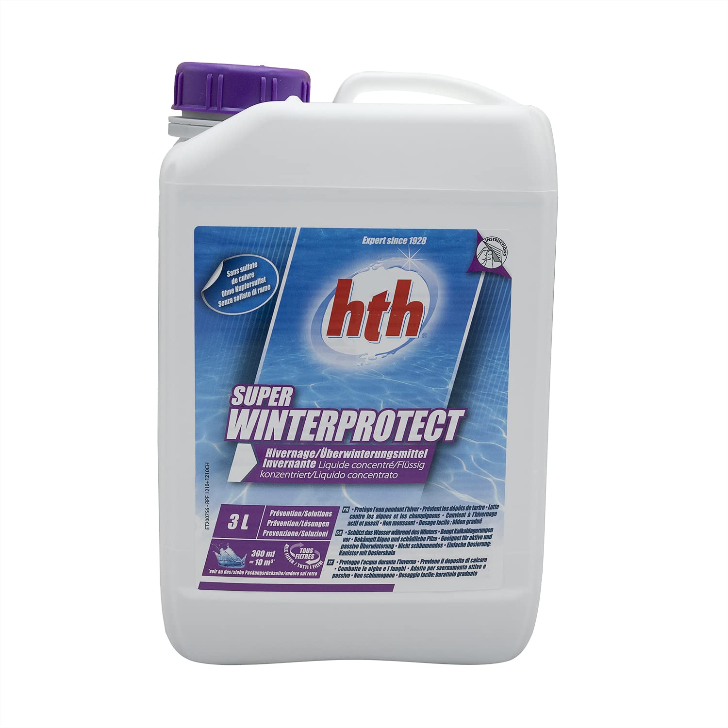 HTH Super WINTERPROTECT Liquide - 3L | Hivernage - Ultra Concentré - Non moussant + 10 Tests HPS OFFERTS 6 en 1