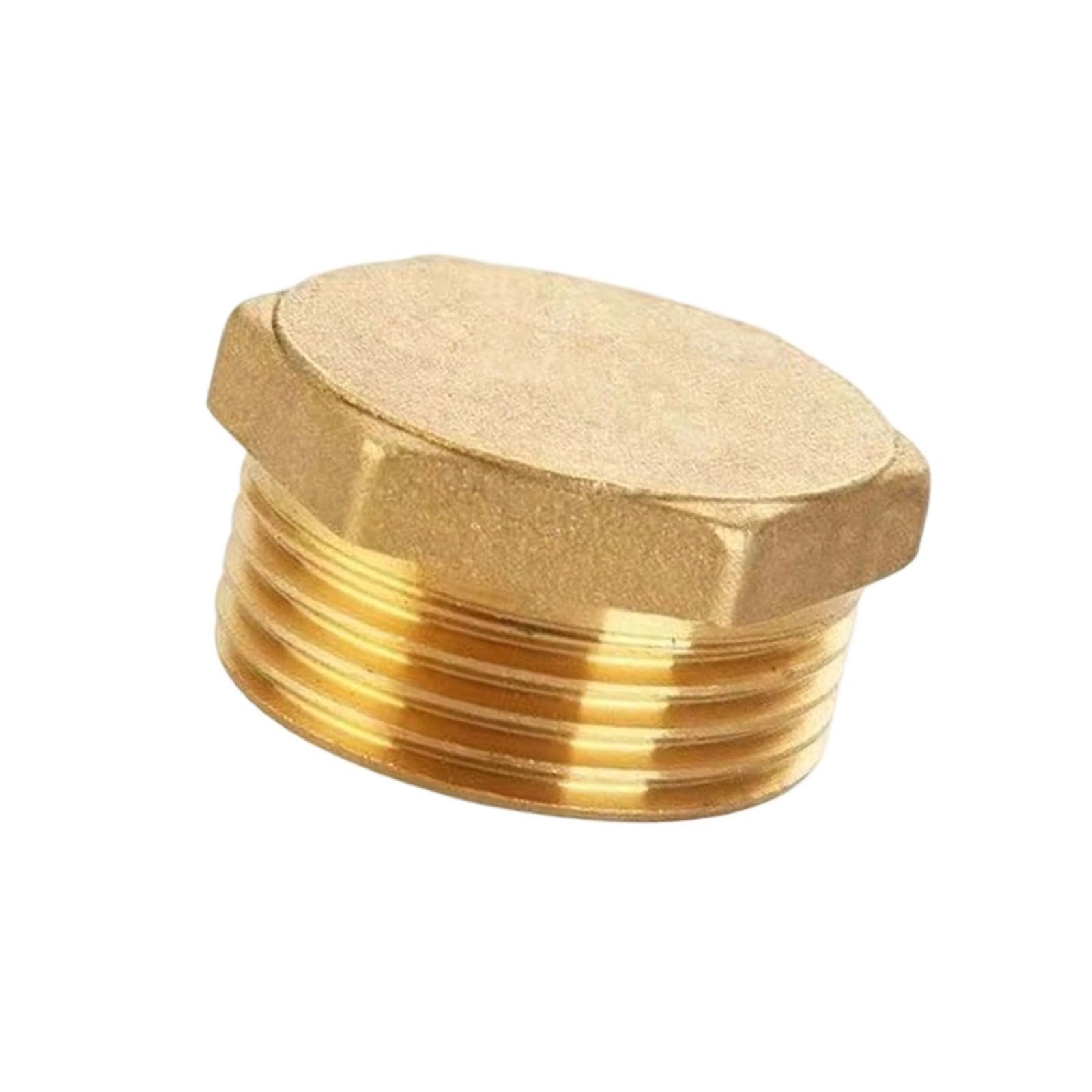 Msioytog Men's 3/4 Brass Hexagonal End Caps Plug Pipe Plumbing Fitting Adapters Thread Coupler Connector Universals Pipe Fitting Plumbing Adapters