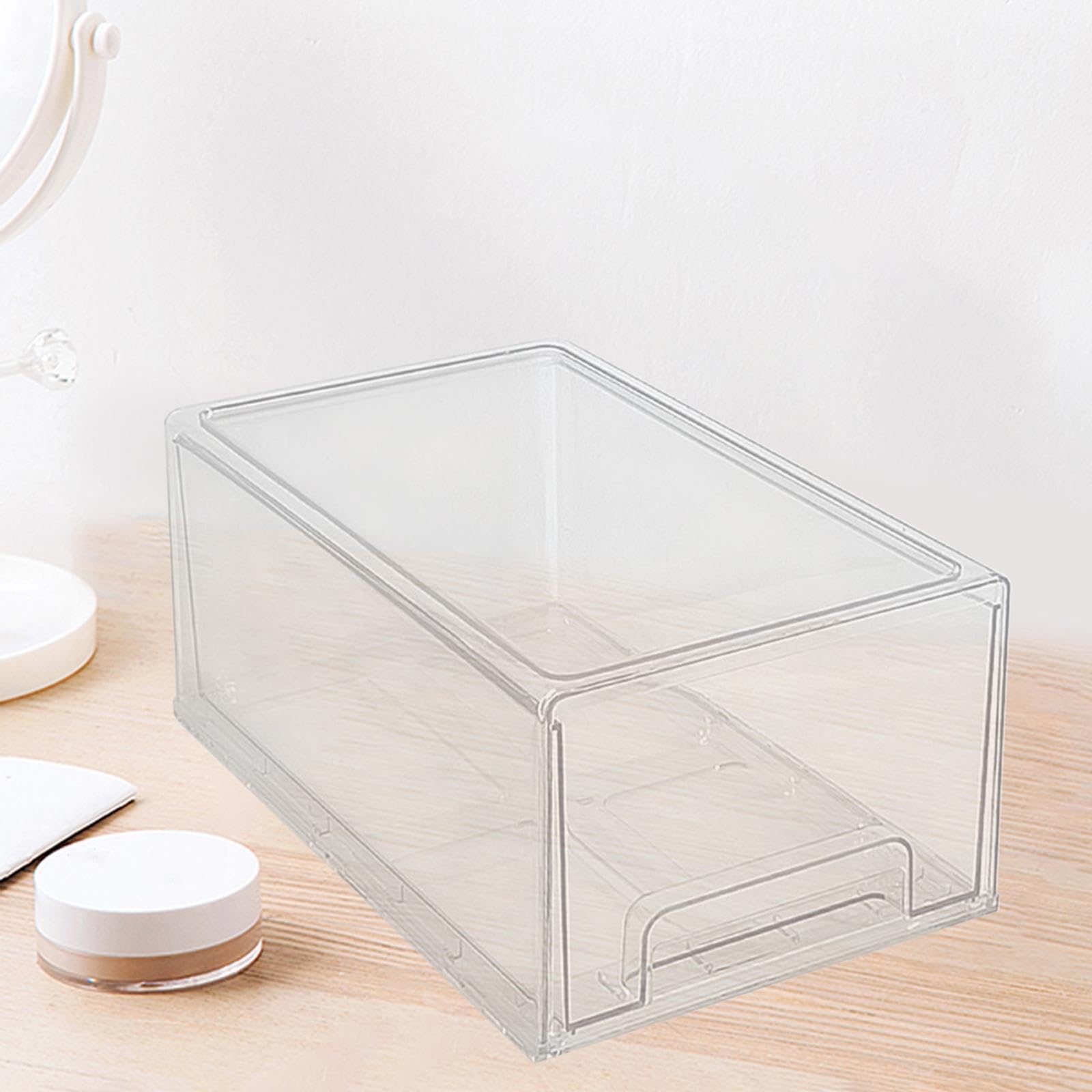 Organizadores de cajones para ropa interior apilables y transparentes que realzan la decoración de armarios y cajones. Compartimento para vajilla y