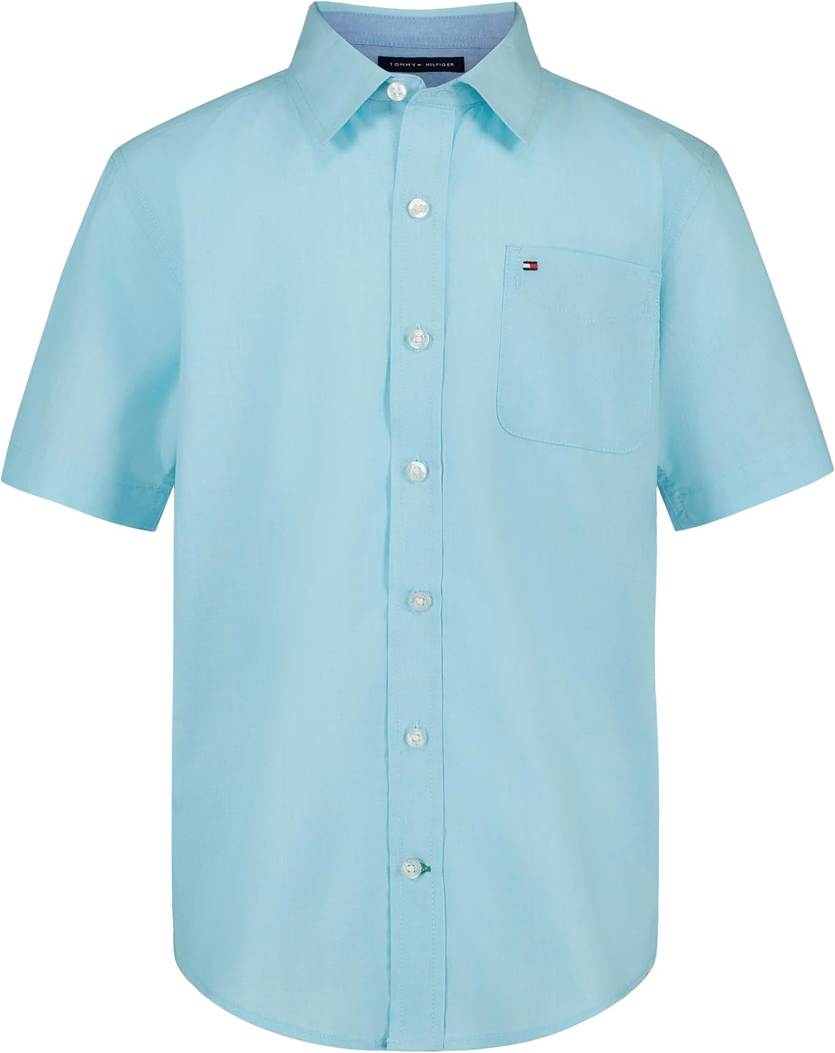 Tommy Hilfiger Boys' Short Sleeve Woven Button-Down Shirt