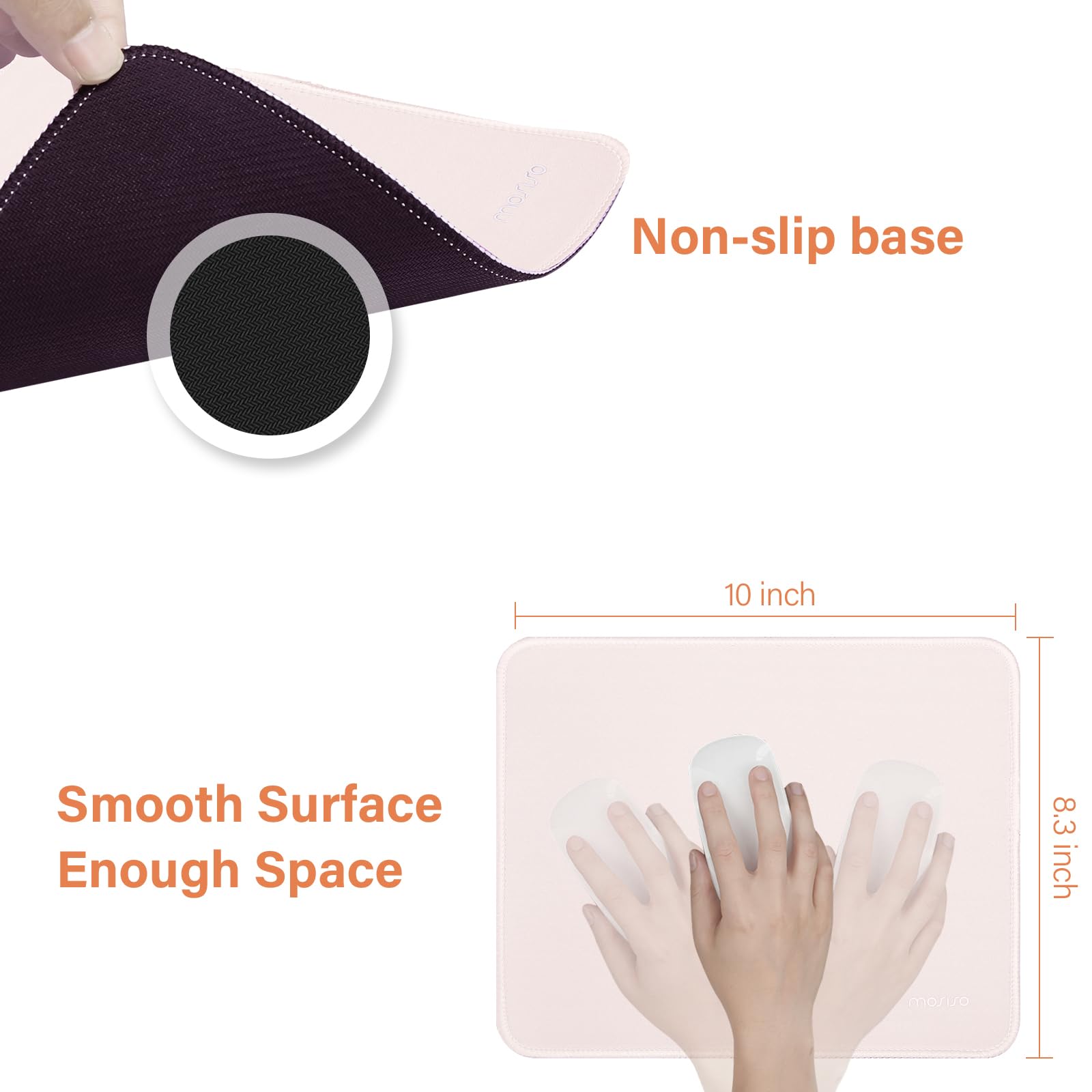 MOSISO Grande Tappetino Mouse Gioco&Poggiapolsi Tastiera Massage&Tappetino Mouse&Coaster,Set Cuscinetti Ergonomici Antiscivolo e Cuscino Typing Facile con Memory Foam L'Ufficio Domestico,Albicocca
