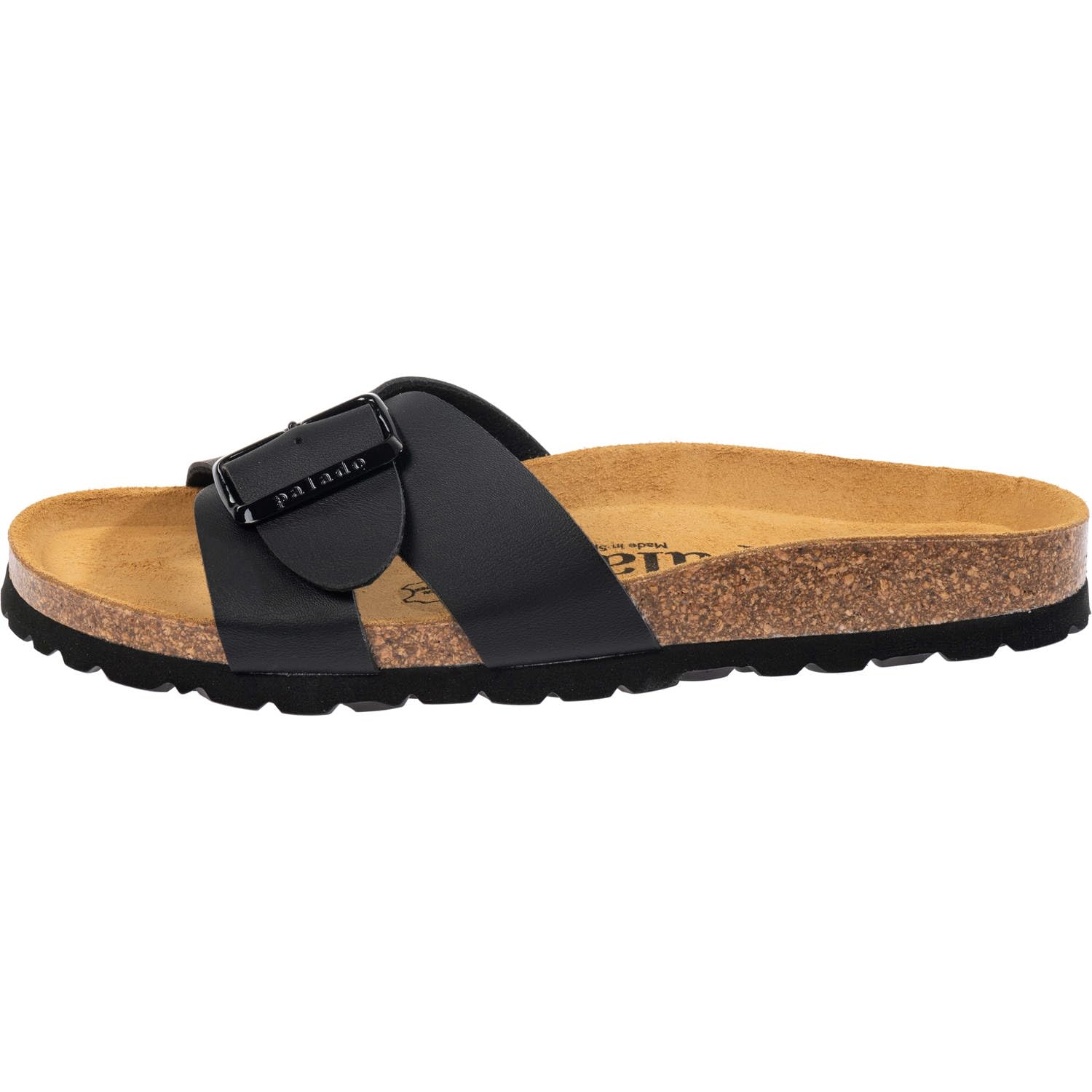 Palado Pantoletten Damen Tinos - bequeme Sandalen Made in Spain - elegante Hausschuhe mit Kork-Fußbett - modische Sommerschuhe