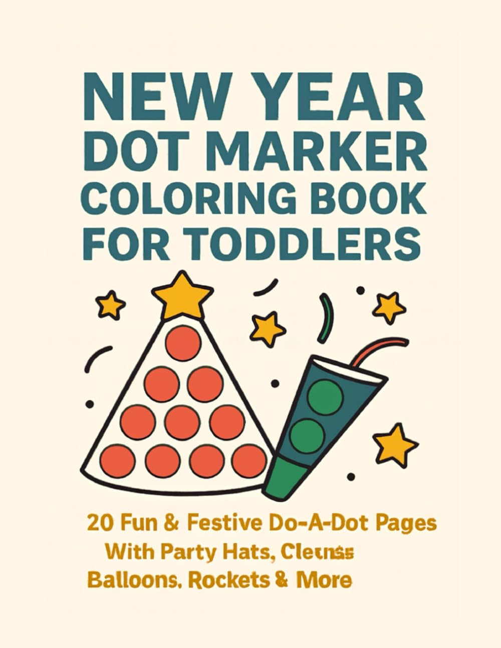 New Year Dot Marker Coloring Book for Toddlers: 20 Fun & Festive Do-A-Dot Pages With Party Hats, Clocks, Balloons, Rockets & More