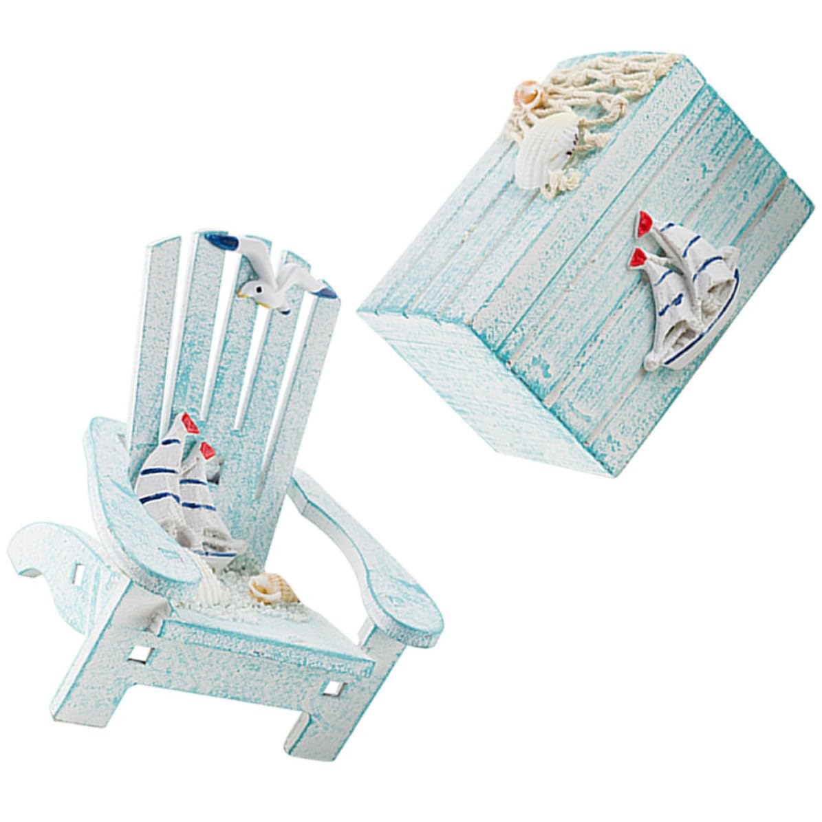 Mini silla mediterránea de madera para crear rincones de verano en casa