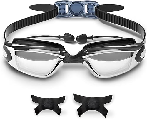 Miniatura 8 de Gafas de natación, antivaho anti-UV, sin fugas, gafas de natación ajustables con visión clara para mujeres y hombres Con