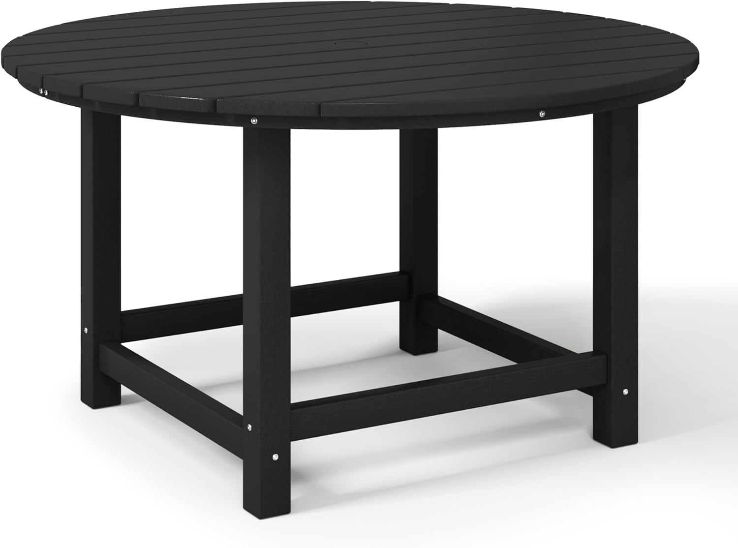 WestinTrends Malibu Kids Outdoor Patio Furniture HDPE 38" Wide Round Dining Table, Black
