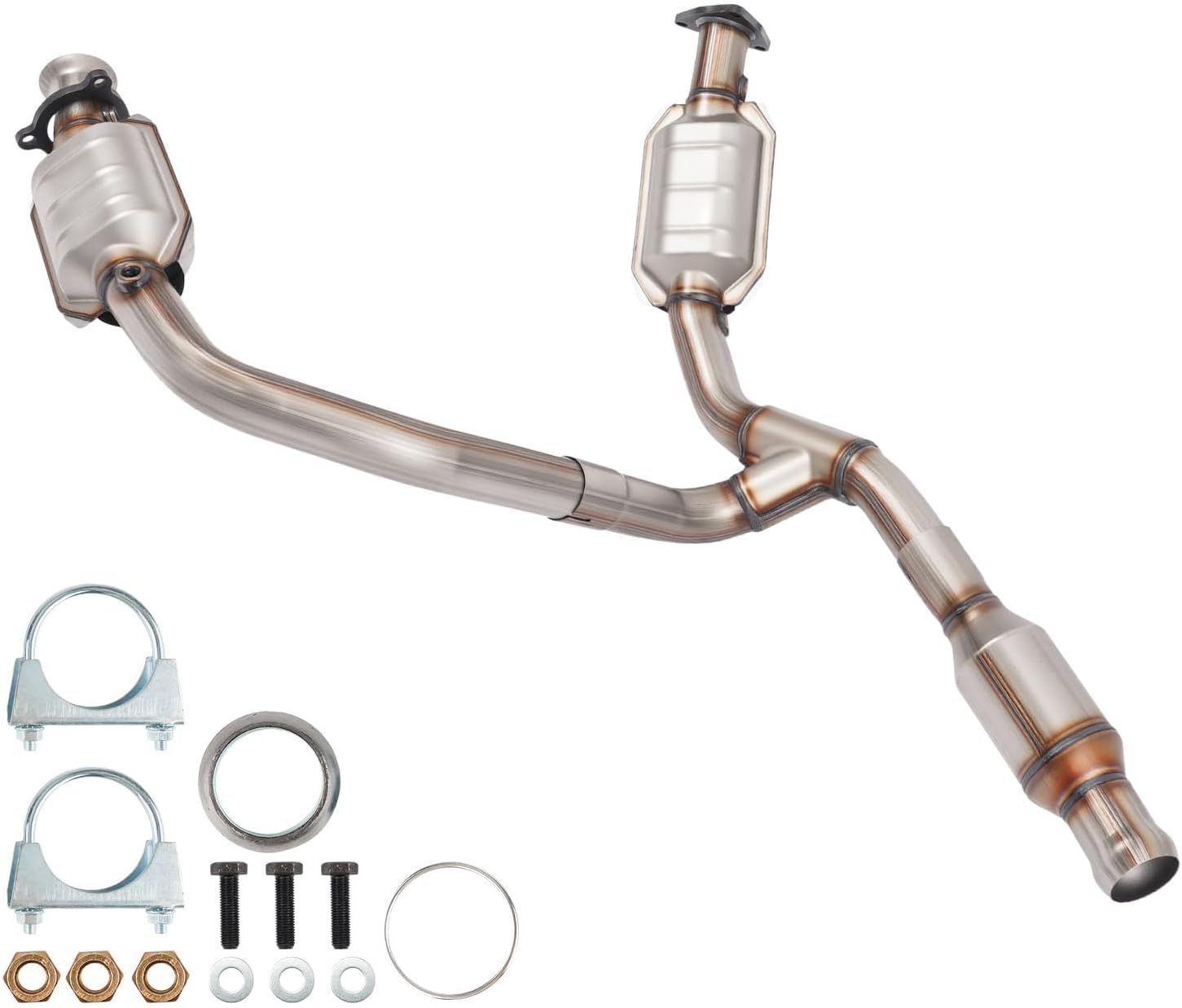 KAC High Flow Stainless Stee Catalytic Converter, 50497 Catalytic Converter Fit for Sierra 1500 14-17, Silverado 1500 14-18, Suburban 2015-2019, Tahoe 2015-2016, Yukon XL 2016-2017(EPA Compliant)