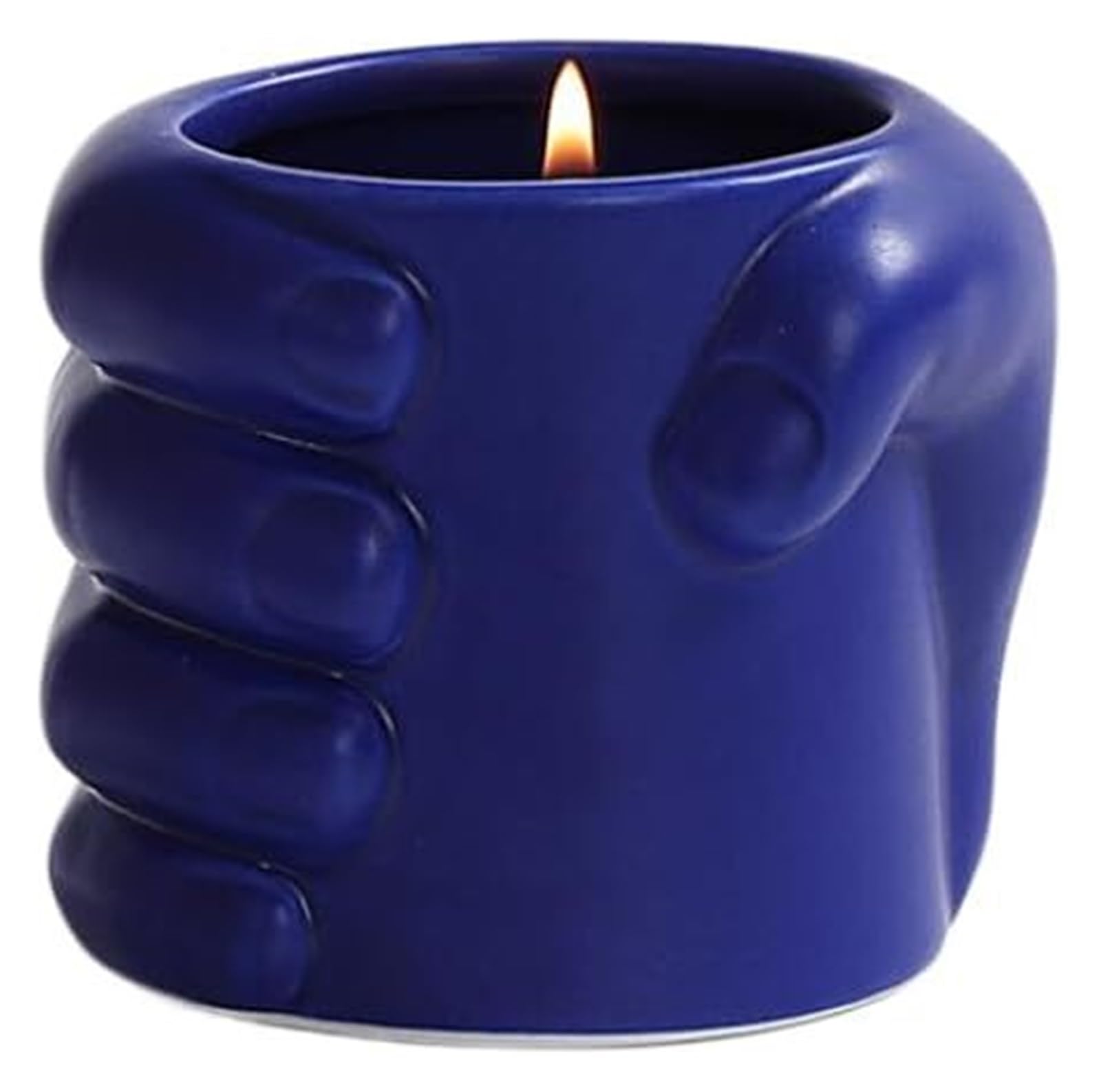 Ceramic candlestick, Porcelain Ceramic Hand Holding Candlestick Holder With Aromatherapy Candle Cup Indoor(A)