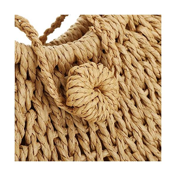Straw-Bags-for-WomenHand-woven-Straw-Top-handle-Bag-with-Round-Ring-Handle-Summer-Beach-Rattan-Tote-Handbag YYW Straw Bags for Women,Hand-woven Straw Top-handle Bag with Round Ring Handle Summer Beach Rattan Tote Handbag (Khaki) One Size