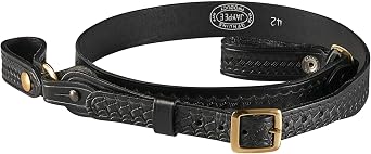 JAY-PEE Sam Browne Shoulder Strap 1 1/4 inch Leather Cross Strap Includes 2 D-Rings that Connect to Duty Belt