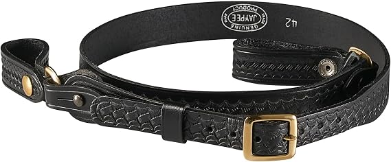 JAY-PEE Sam Browne Shoulder Strap 1 1/4 inch Leather Cross Strap Includes 2 D-Rings that Connect to Duty Belt