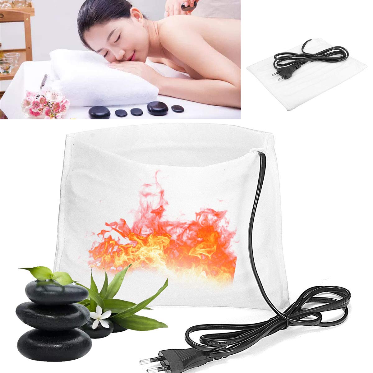 Buy 2TRIDENTS 220V Electric Hot Massage Stone Heater Bag Perfect Tool