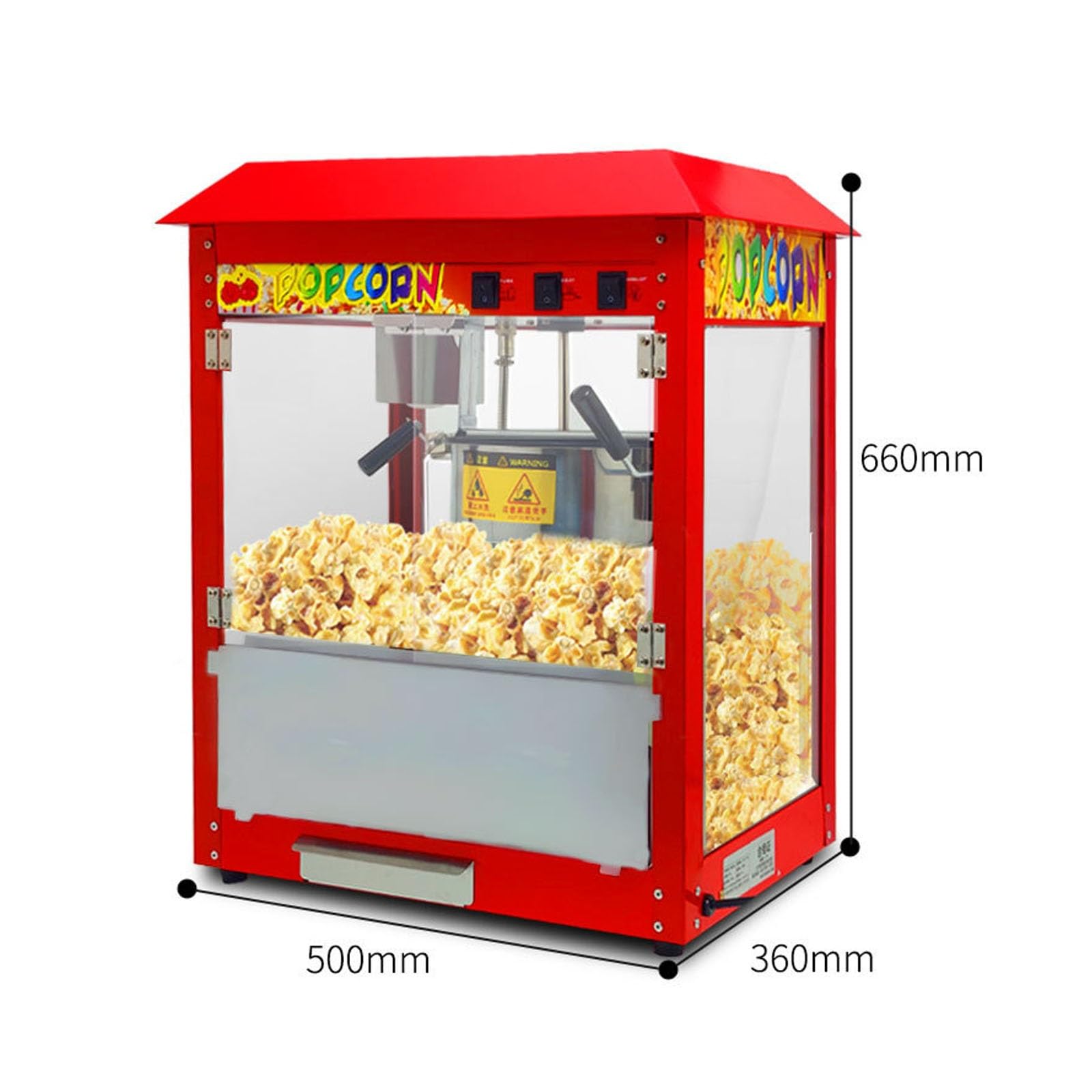 Máquina automática de palomitas de maíz para hacer palomitas de maíz, iluminación incorporada de acero inoxidable, fácil limpieza rápida 5
