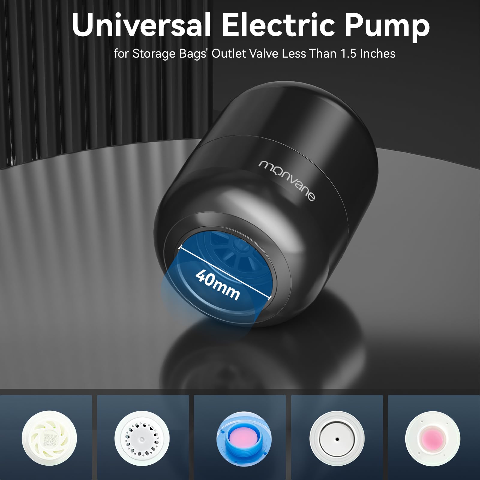 Vacuum Bag Electric Air Pump - Portable Vacuum Pump for Space Storage Bags Powerful Compression Pump for Clothes Blankets (Wired) - Image 2