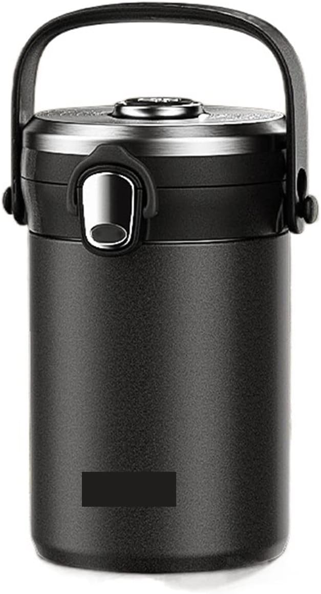 Bento Box Multilayer Lunch Bento Box Insulated Portable Food Thermal Jar for Adult Food Container Box with Portable Bag (Color : TT-Purple-3.0L, Size : 1.8L-3.0L) (TT black)