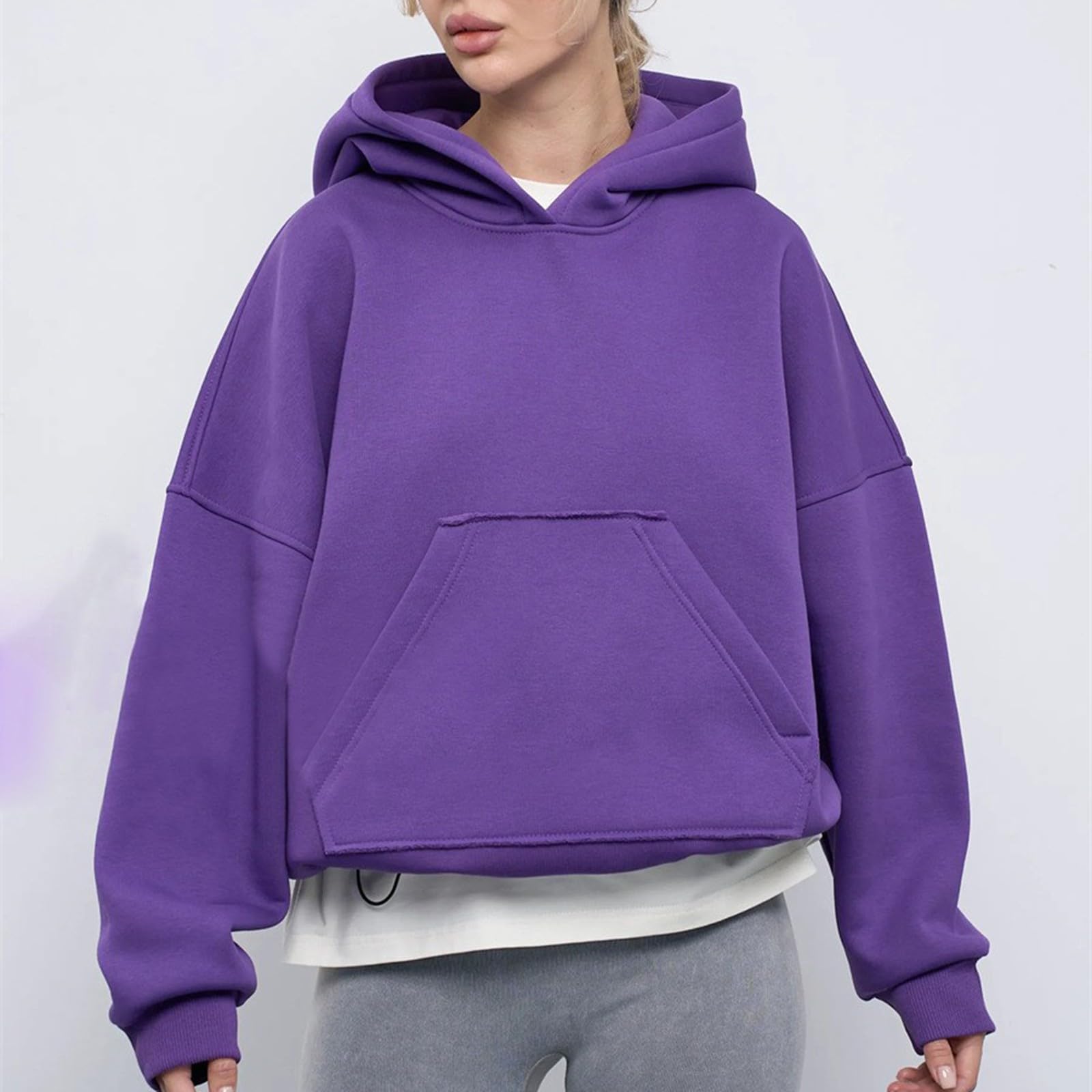Sudaderas de mujer con capucha con cremallera chic holgada superior con