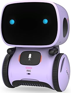 GILOBABY Kids Robot Toys, Interactive Robot Companion Smart Talking Robot with Voice Control Touch Sensor, Singing, Dancing, Recording, Repeat, Birthday Gifts for Girls Ages 3+ Years (Purple)