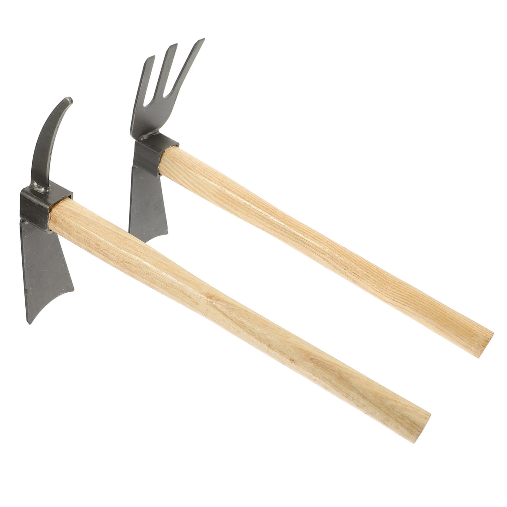 Set di Piccoli Zappe da Giardino 2 Pezzi in Legno e Acciaio al Manganese