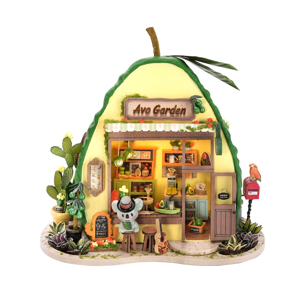 DIY Forest Fruit Town Mini Dollhouse Kit Adult Assembly Kit 3D Wooden Puzzle Creative Home Decor (Koala's Fresh Milk Shop）