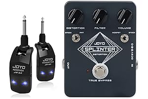 JOY0 JW-03 Wireless Guitar Transmitter Receiver with JF-21 Distortion Guitar Effect Pedal