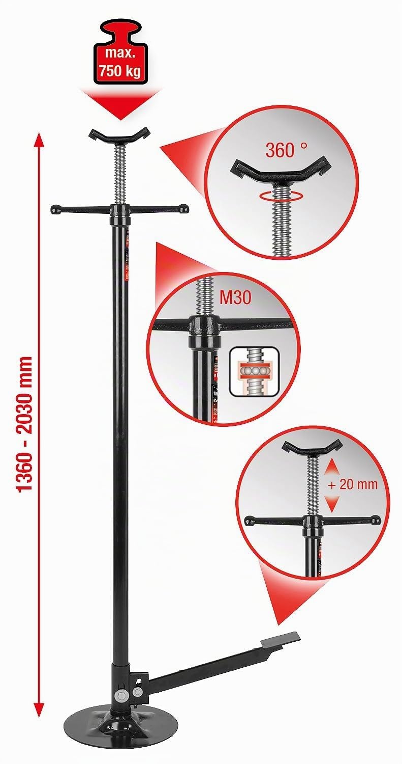 KS TOOLS Etai Télescopique à Pédale Outillage Mécanique Noir