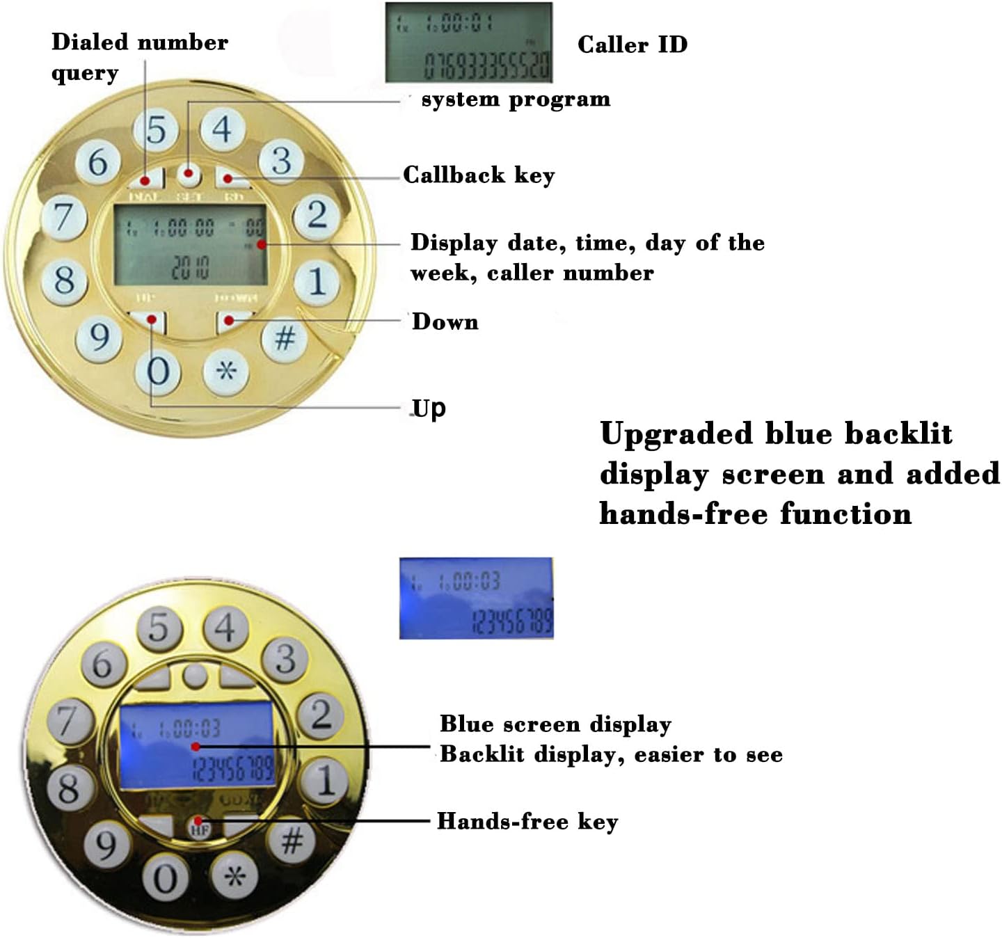 Telephone European Style Decoration Bedroom Home Retro Telephone Decorative Landline Replica Antique,Brown