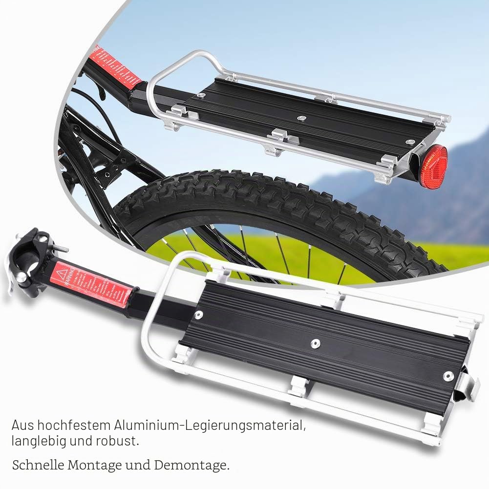 Wakects Fahrrad-Gepäckträger Hinten, Fahrradträger für die Rückseite des Fahrradträgers, mit Quick Release Mountain Road Fahrrad-Heckträger Kapazität Universell