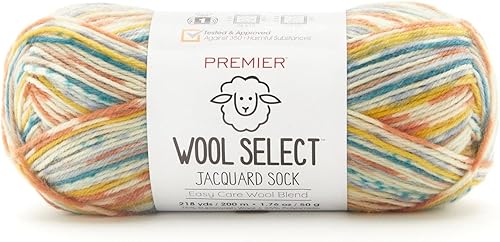 Miniatura 7 de Premier Yarns Lana Select - Hilo Jacquard Socks de peso superfino, lavable a máquina, hecho de lana y poliamida, Trailblazer, 1.75 onzas, 218 yardas