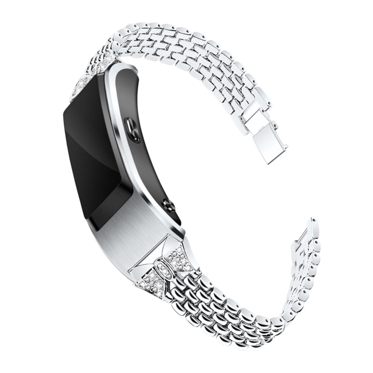 UPKOCH Reemplazo De Correa De Reloj Inteligente Diamantes De Imitación Pulsera Inteligente Reemplazar Correa De Reloj De Acero Inoxidable Correa De Reloj De Metal Pulsera Para Reloj Caja