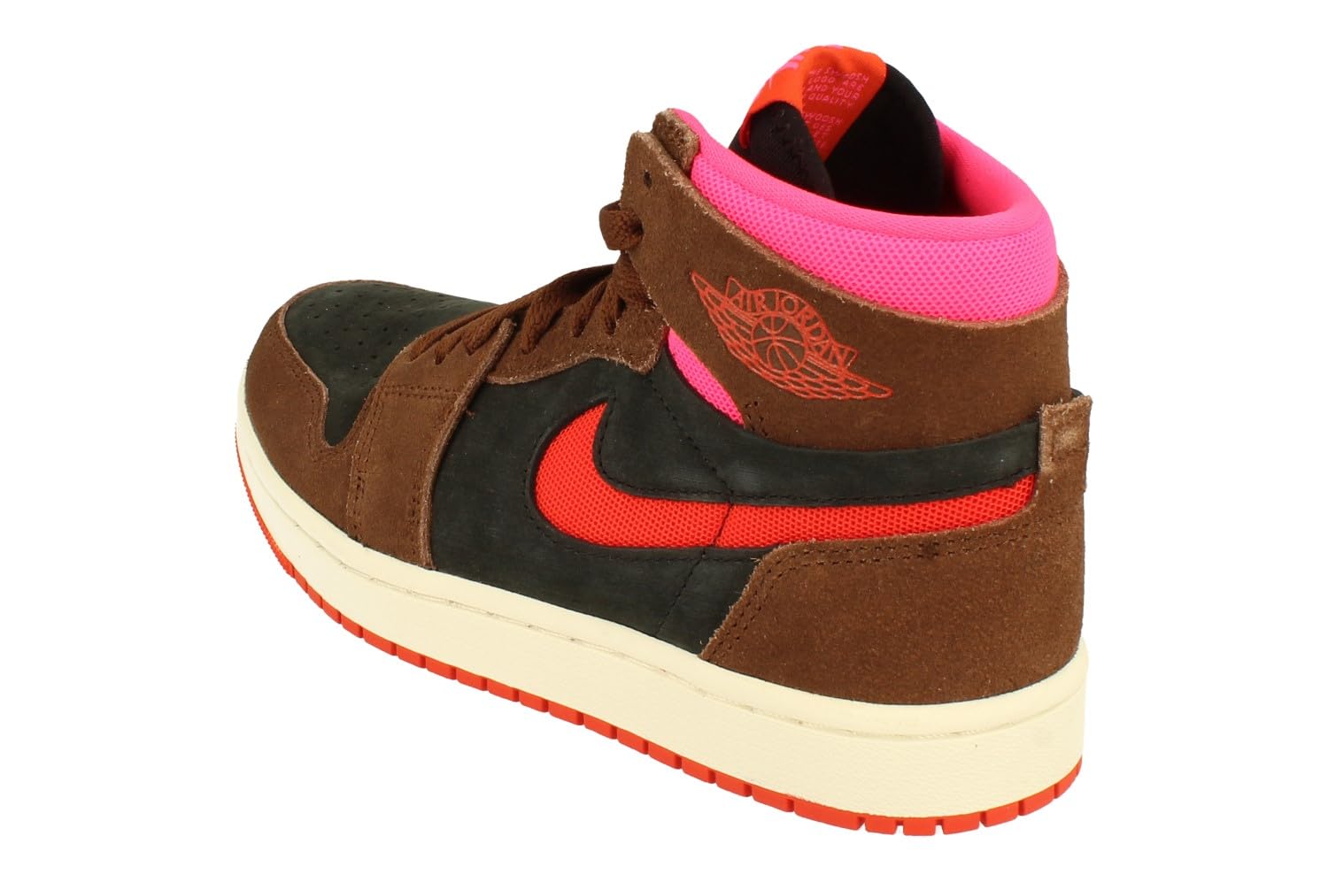 Air Jordan 1 Zoom CMFT 2 Women's Shoes (DV1305-206, Cacao Wow/Black/Hyper Pink/Picante Red) Size 10.5