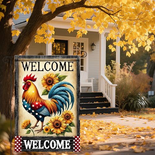 Image of Nuxovilar Welcome Garden Flag Fall Garden Flag 12x18IN