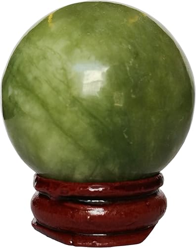 Vista 35 de Escultura de esfera de adivinación de cristal curativo de piedra lunar de 1.575 pulgadas, bola de piedras preciosas, Feng Shui Chakra Aura Piedra