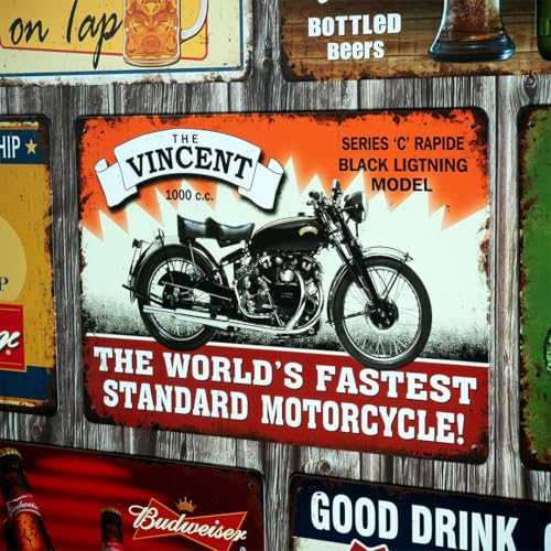 Image of Eazywagon Decorative Retro Metal Signs Wall Plate - 12x8 Inch (The Vincet) | Weatherproof Vintage Metal Sign Plate for Cafe, Home, Bar, Garage | Decorative Wall Hanging Sign Board