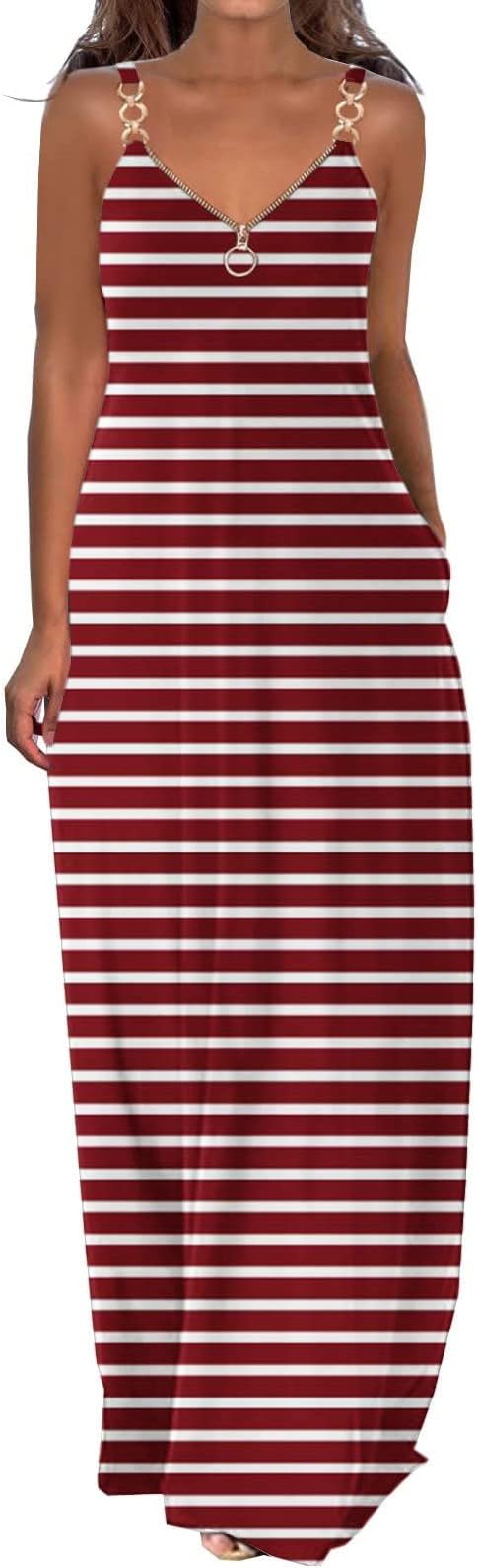 AMDOLEWomen Maxi Dress Summer Womens Elegant Sexy V Neck Side Pockets Dress Flower Printed Casual Dress Backless Long Sleeve Dress