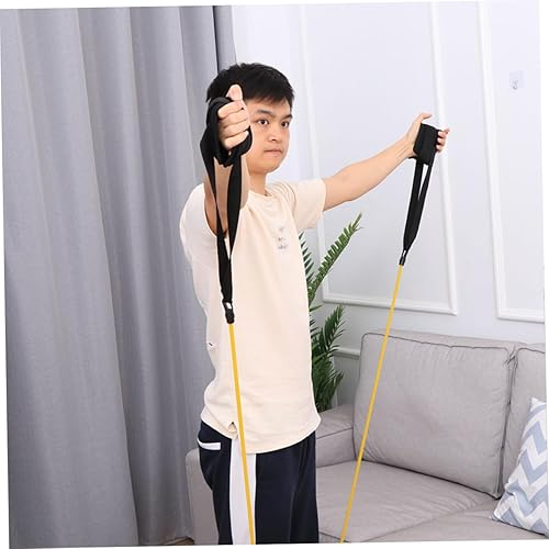 Miniatura 4 de CLISPEED 2 juegos de bandas de resistencia con asas, tubo de ejercicio, banda de resistencia a la natación, correa de resistencia a la natación,