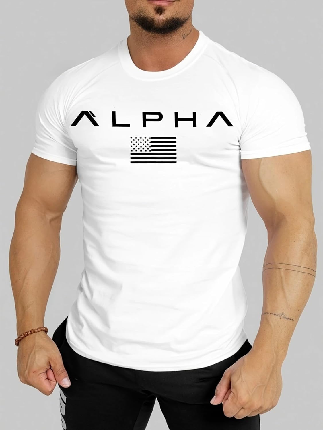 Men's Casual Sports T-Shirt, Print Quick-Dry Workout Shirt, Slim Fit Quick Dry Short Sleeve Gym Bodybuilding Shirt