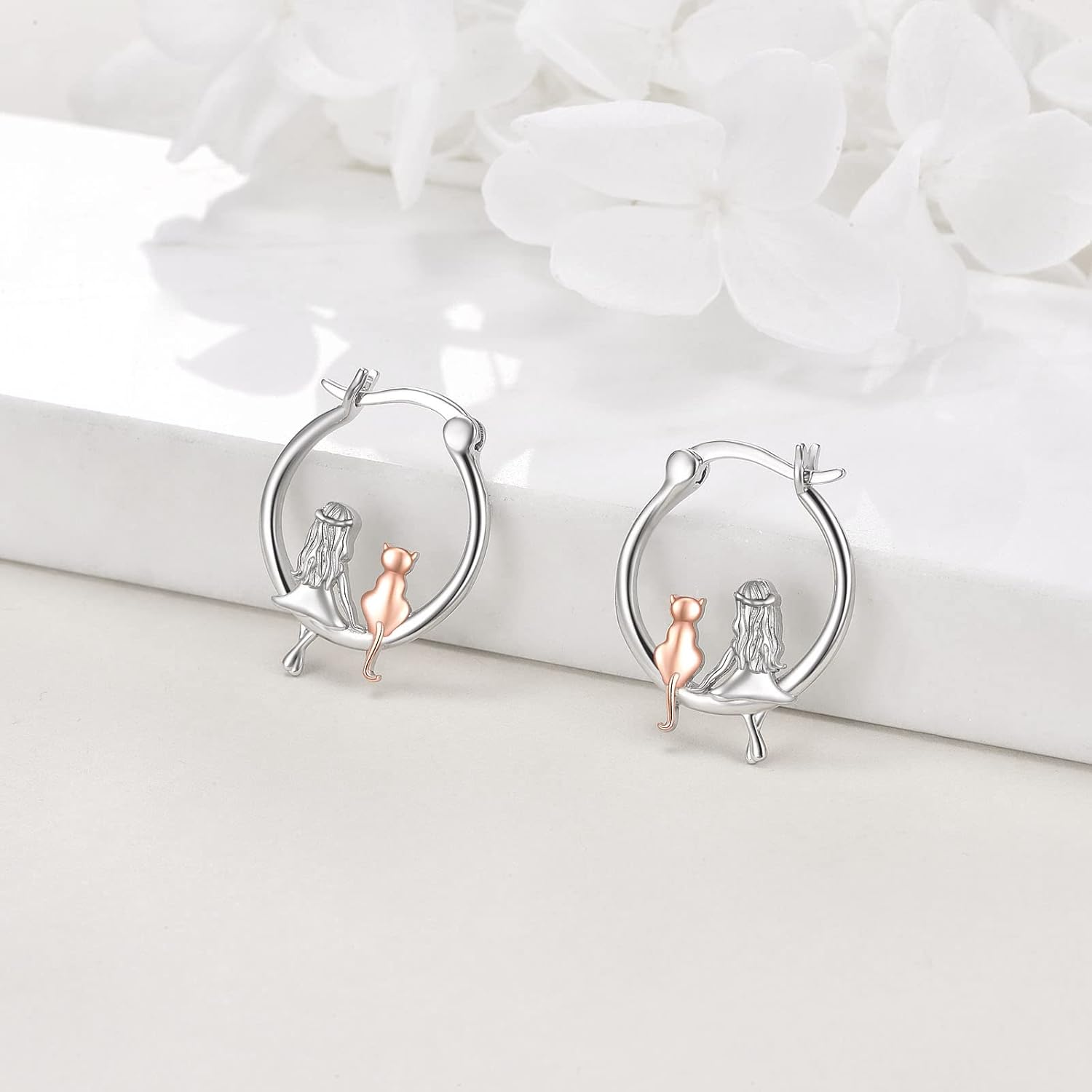 Animal Earrings 925 Sterling Silver Cute Animal Hoop Earrings Jewelry Gifts for Women - Image 3
