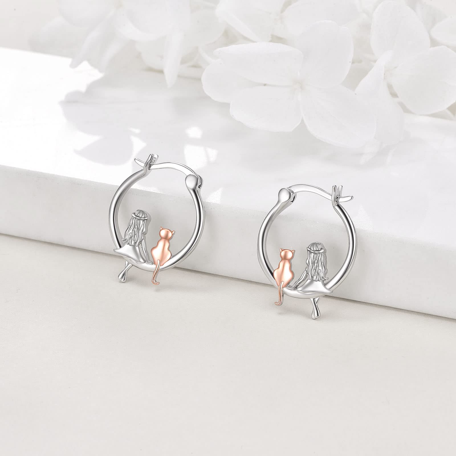 Tier Creolen Ohrringe 925 Sterling Silber Niedliche Tier Ohrringe Schmuck Geschenke für Damen Mädchen