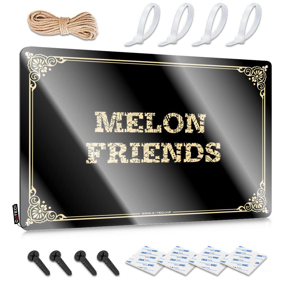 MGHTLCCME Metal Signs Funny Melon Friends Tin Sign Decaor Sign Man Cave Decorations(30X40CM)